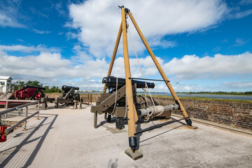 Cannon in Old Fort Jackson in Savannah, Georgia