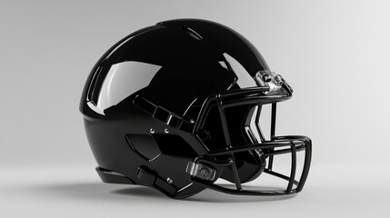 Fototapeta premium Sleek blank black american football helmet for customization and team branding opportunities