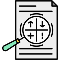 Analysis Icon. Business SWOT Prediction Pictogram Graphic Illustration. Isolated Simple Filled Line Icon For Infographic, App and Web Button.