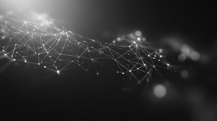 Abstract Black and White Digital Network Background