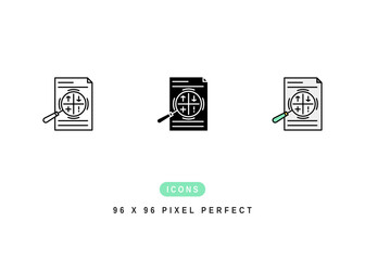 Analysis Icon. Business SWOT Prediction Pictogram Graphic Illustration. Isolated Simple Line Icon For Infographic, App and Web Button.