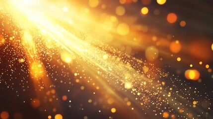 Obraz premium Golden Light and Glitter Abstract Background