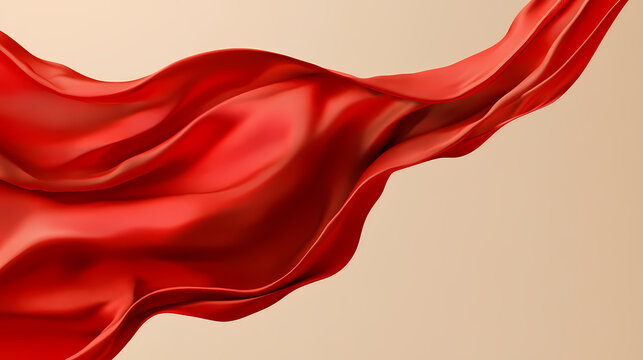 Elegant curves of flowing red fabric