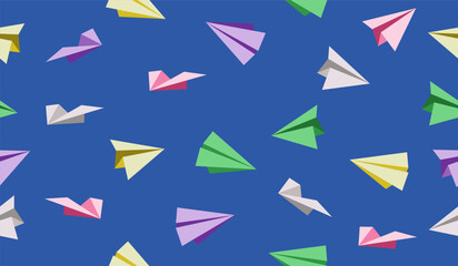 Cute paper planes pattern background vector design