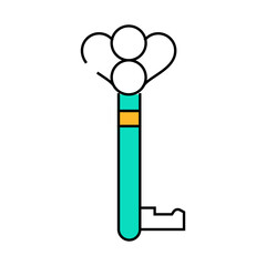 old style key line icon vector. old style key sign. isolated symbol illustration