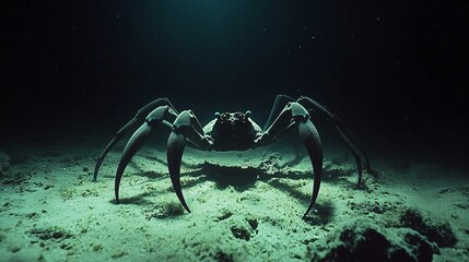 Fototapeta premium Eerie Deep Sea Crab with Ghostly Appearance