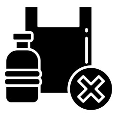 Plastic Free  Icon Element For Design