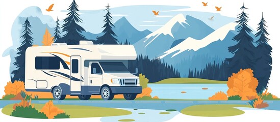 RV Adventure in a Mountainous Landscape
