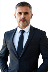 Man in a suit on a white background