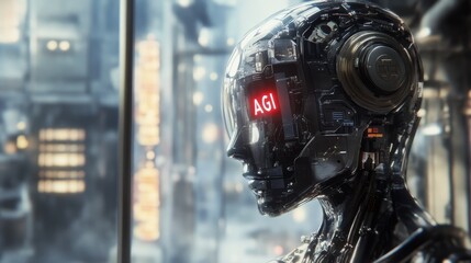Fototapeta premium Artificial general Intelligence. AGI concept