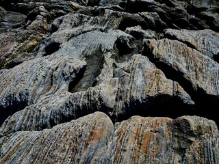 Rock formation and texture at low tide at Modo Island near Ongjin-gun, Korea