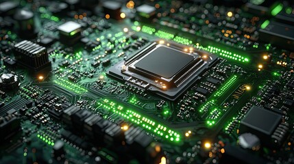 Obraz premium A high-performance technology depiction of NVIDIA chips, emphasizing their role in advanced computing.