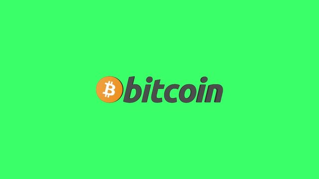 Logo Bitcoin Popup on Green Screen Background, 1920x1080 size, Green Screen, Frame rate 30fps, Duration 0:08