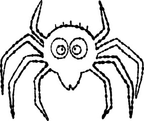 Hand Drawn Doodle Spider Halloween Illustration