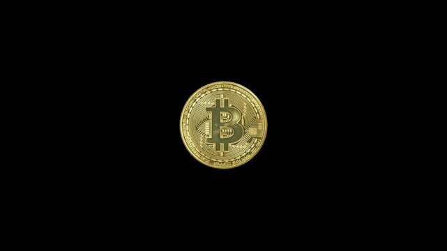 Logo Bitcoin Popup on Transparent Background, 1920x1080 size, Alpha chanel, Frame rate 30fps, Duration 0:05