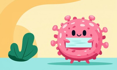 Fototapeta premium Digestive health, microbiome enhancing immunity, flat design illustration