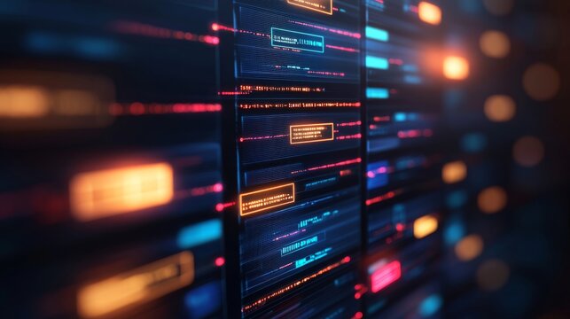 This digital illustration presents the DNS structure with glowing connections among IP addresses and servers, set against a dark blue background, emphasizing internet complexity