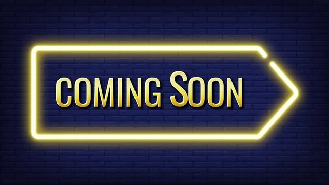 Coming soon... text effect in golden color ticket animation glitch vedio 