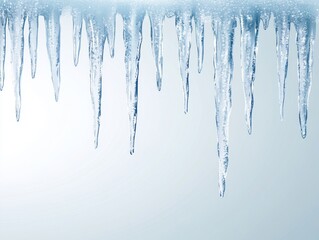 Fototapeta premium Icicles Hanging from a Roof in Winter Season