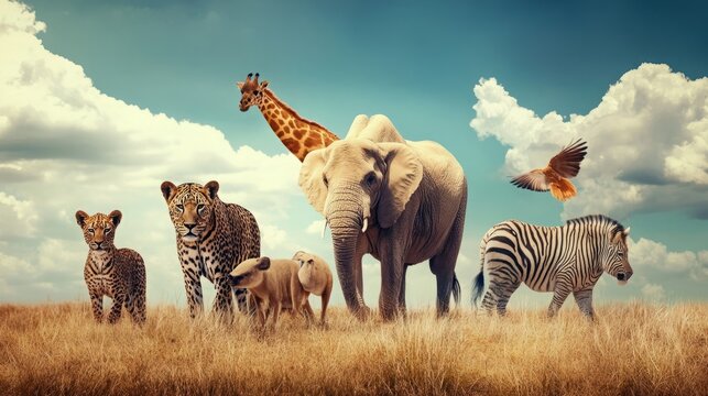 Understanding the challenges facing endangered species and the urgent need for conservation efforts. This image depicts various threats such as habitat loss, poaching, and climate change