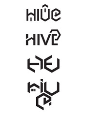 Hive inscription. Real estate agency logo. House symbol