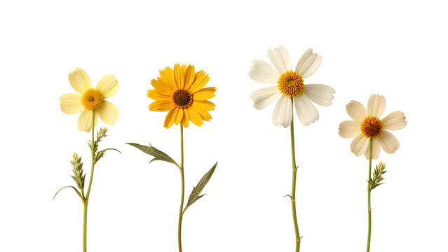 Pressed and dried flowers viscaria Isolated on white background For use in scrapbooking floristry or herbarium