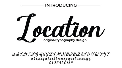 Location Font Stylish brush painted an uppercase vector letters, alphabet, typeface