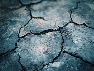 Macro Shot of Cracked Concrete Surface Ideal for Backgrounds