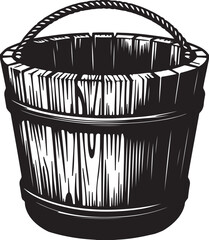 vintage wooden basket silhouette design vector art illustration. © Mohaiminul