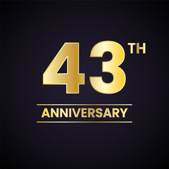 A stylish graphic design featuring the number and the word 'anniversary' in gold. Ideal for commemorating a special anniversary milestone.