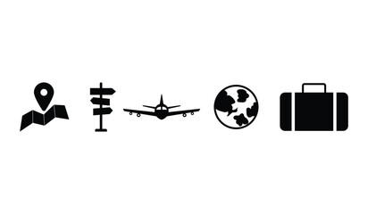 travel icon set element vector design concept idea