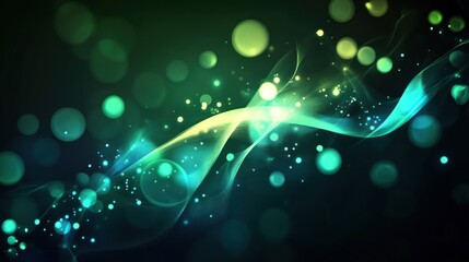 Abstract Green Lights & Waves