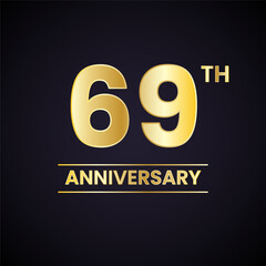 A stylish graphic design featuring the number and the word 'anniversary' in gold. Ideal for commemorating a special anniversary milestone.