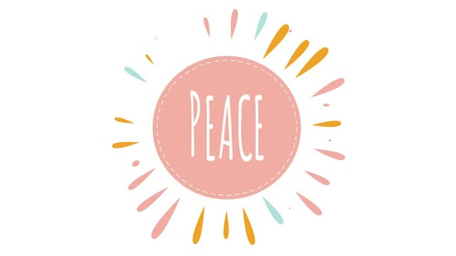 Footage of Peace in Romantic Flower Floral Leaves Petals Circle Frame Background