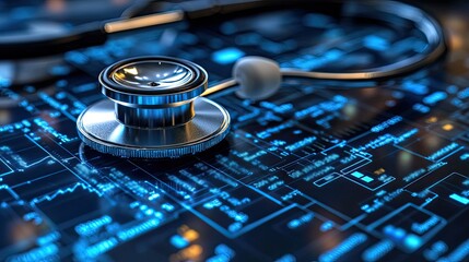 A concept of electronic medical records, emphasizing technological advancements in healthcare data management.