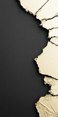 Abstract cracked golden texture on black background reflecting elegance and luxury