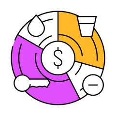 expense tracking line icon vector. expense tracking sign. isolated symbol illustration