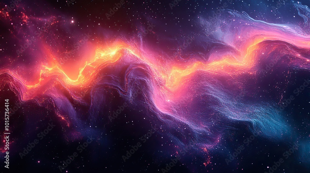 Wall mural a dark liquid texture with colorful neon swirls creates a dynamic and modern wallpaper, highlighting