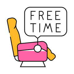 relaxation chair line icon vector. relaxation chair sign. isolated symbol illustration