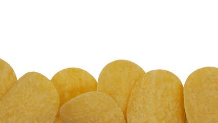 Close-Up of Potato Chips Edge - Isolated Snack for Advertising and Product Display