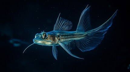 Fototapeta premium Ethereal Fish in Deep Sea Waters