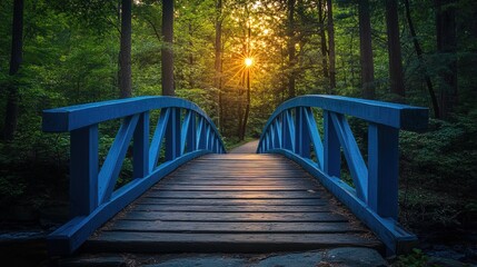 Blue Bridge Leading to a Sunny Day