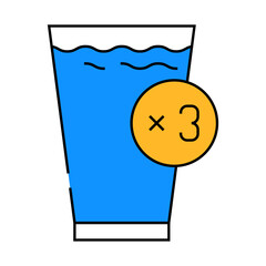 drink few glasses of water line icon vector. drink few glasses of water sign. isolated symbol illustration