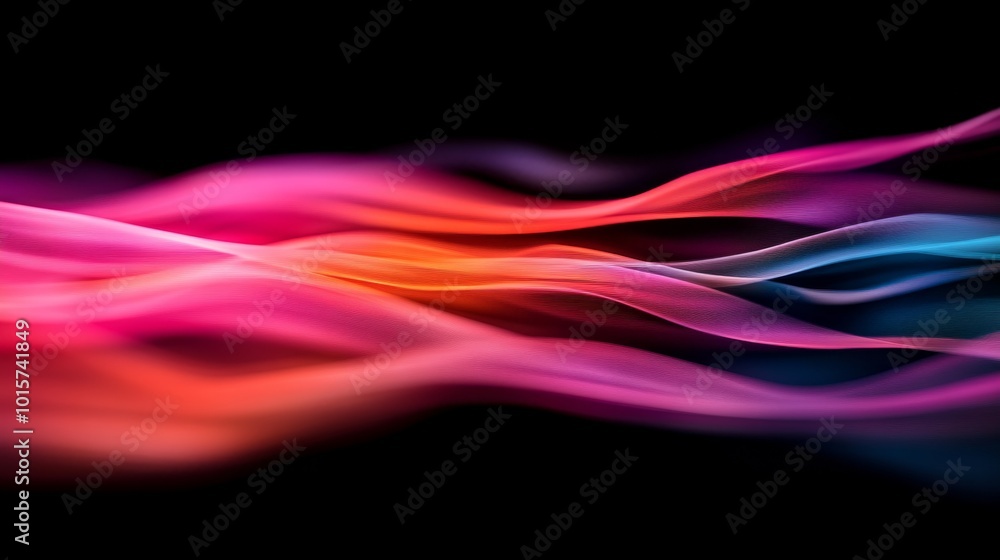 Poster an abstract display of neon-colored lines and geometric patterns emerges against a dark backdrop, sh