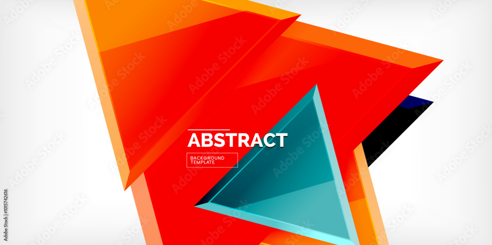 Poster abstract background - colorful triangles with 3d effect. vector illustration for wallpaper, banner, 