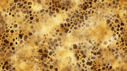 Luxurious Golden Brown Leopard Print Background with Randomly Arranged Spots