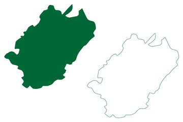 Obraz premium Yamunanagar district (Haryana State, Republic of India) map vector illustration, scribble sketch Yamunanagar map