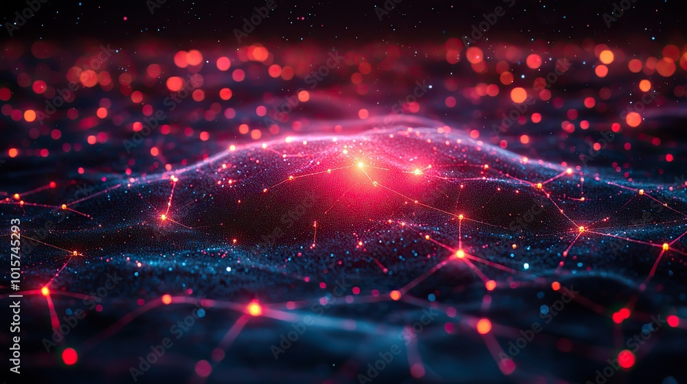 Poster a futuristic ai-generated image depicting global network connections and telecommunication in modern