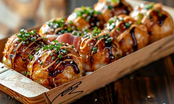 delicious japanese food takoyaki