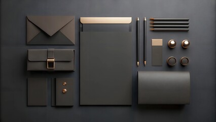 Brand Identity Mockup Blank Corporate Stationery Stock Photo